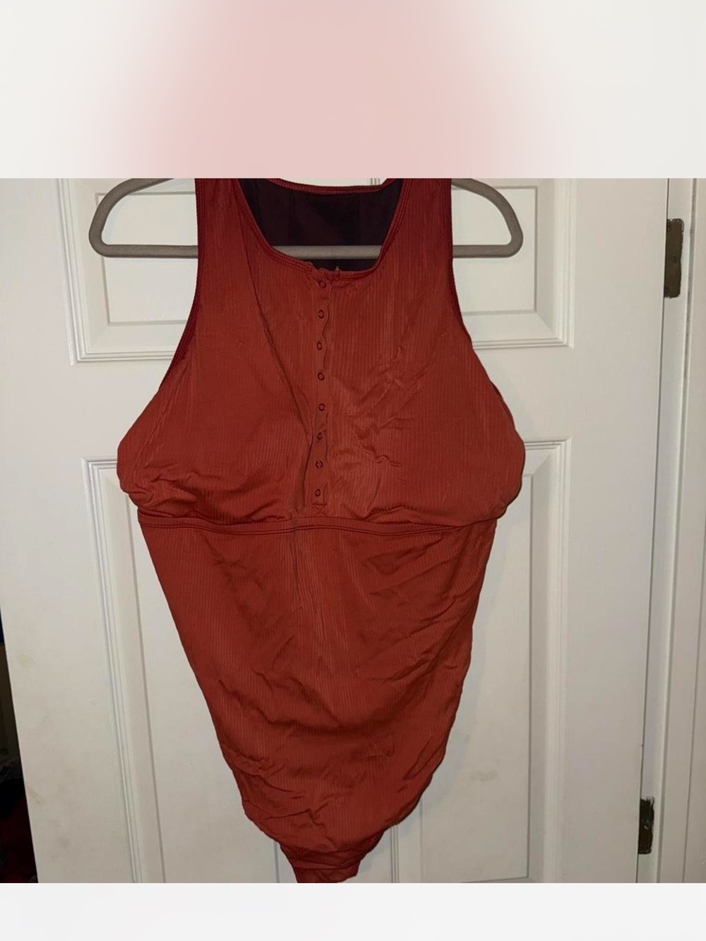 torrid Rust Red Ribbed One-Piece Swimsuit
